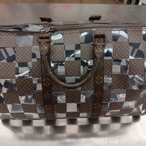 Louis Vuitton Monogram Virgil Abloh Clear Chess Keepall - Picture 1 of 5